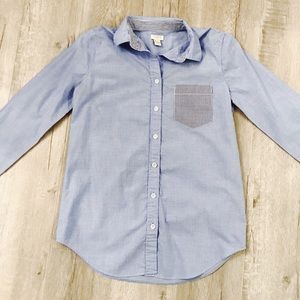 J. Crew Light Blue Button down Tunic Top size XS
